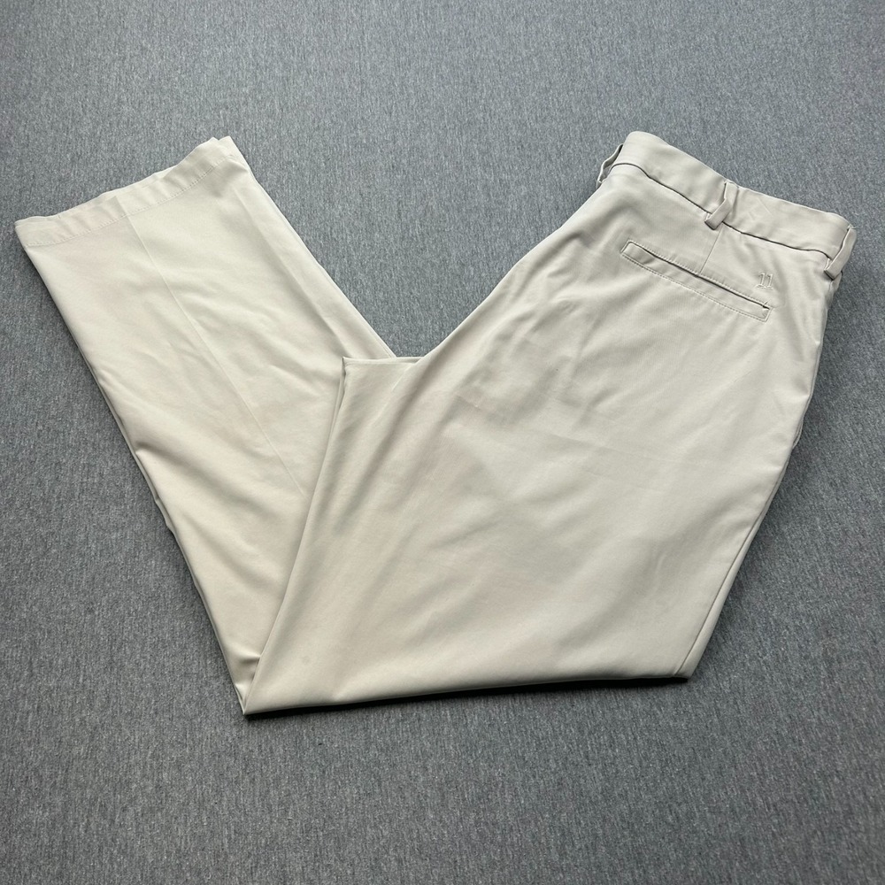 Walter Hagen 11 Majors Golf Pants Mens 36x31 Beige Flat Front Straight Leg